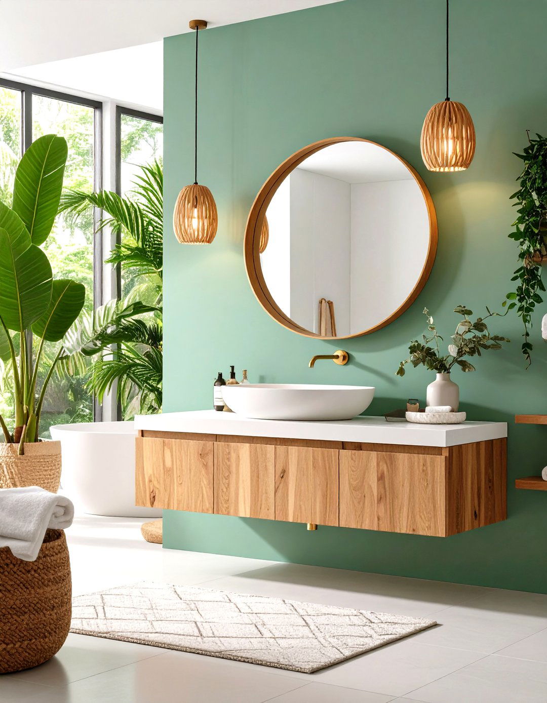 Floating Vanity Minimalism - 24 Small Powder Room Ideas
