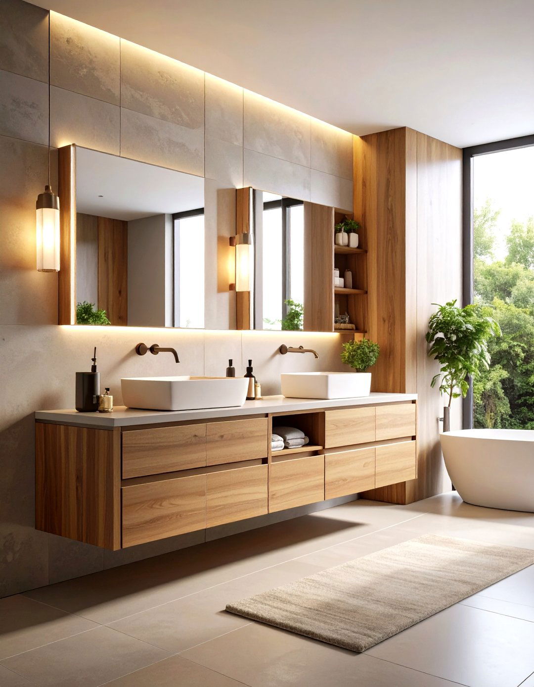 Floating Vanity Modern Minimalism - 24 Bathroom Decor Ideas