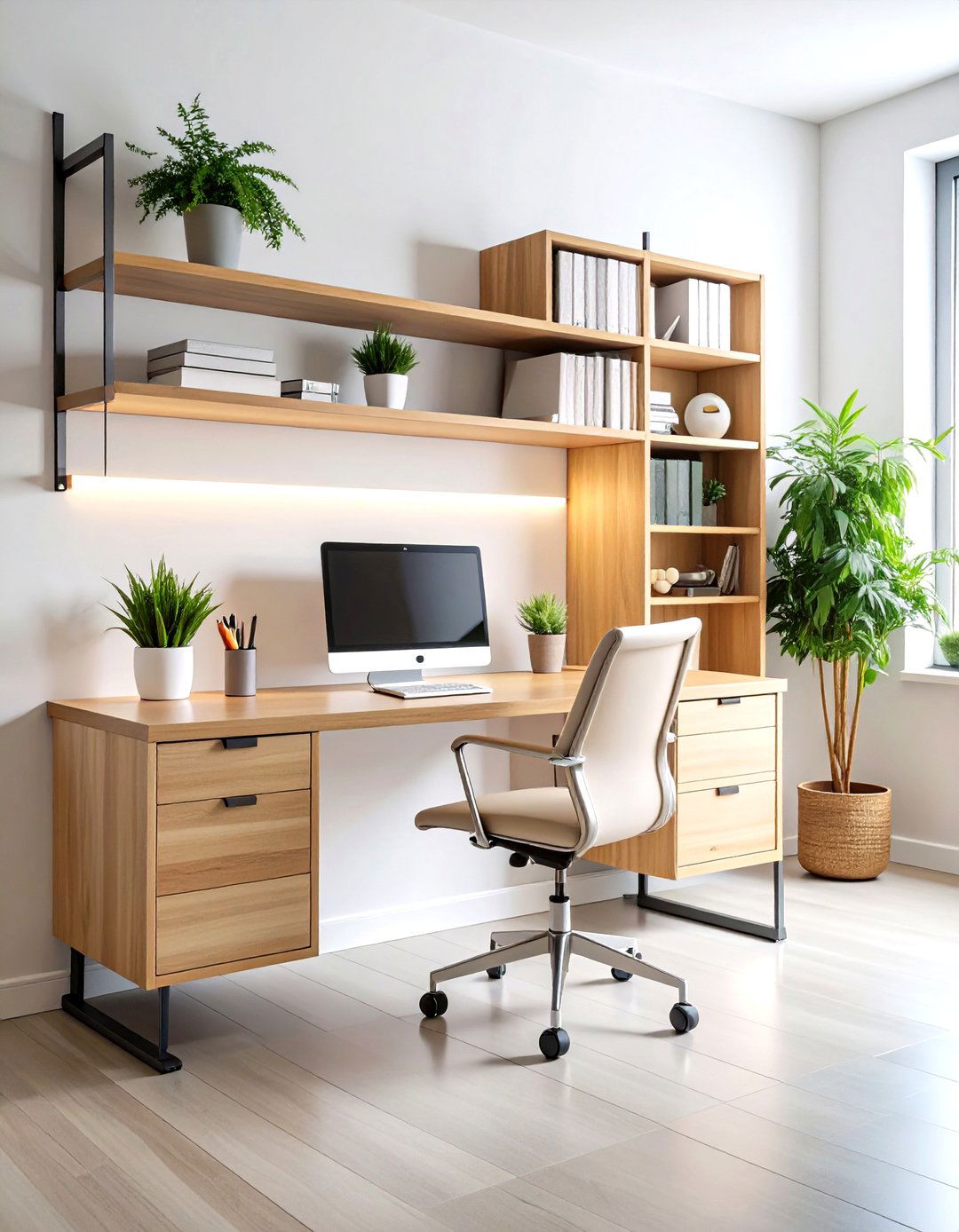 Floating Wall Mounted Desk with Minimalist Design - 24 Desk Ideas