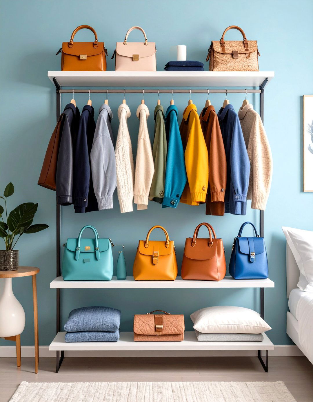 Floating Wall Shelves for Minimalist Display - 24 Purse Storage Ideas