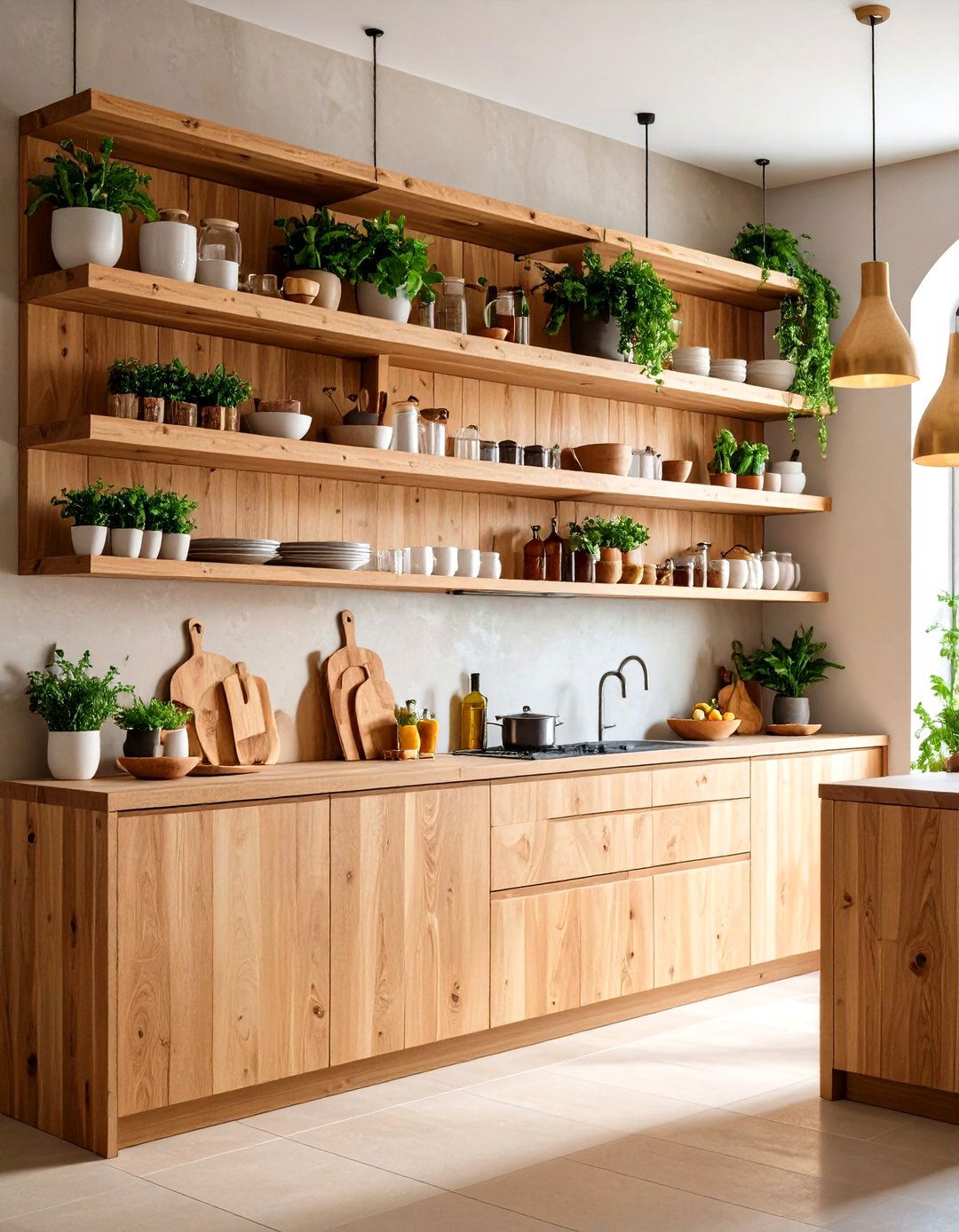 Floating Wood Shelf Accent Wall - 24 Wood Accent Wall Ideas