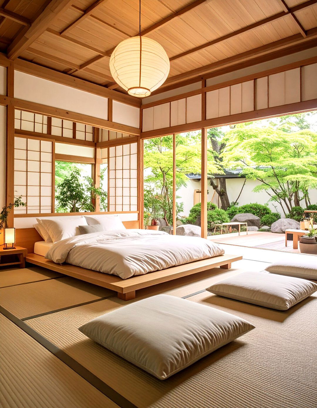 Floor Cushion Seating Areas - 24 Japanese Bedroom Design Ideas