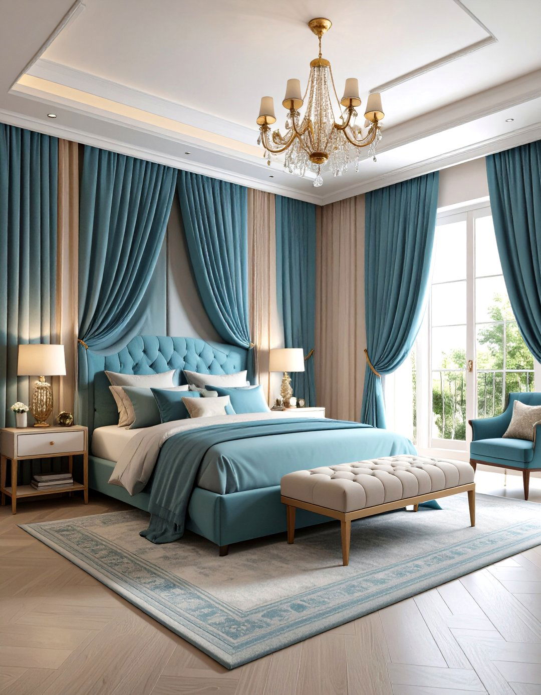 Floor to Ceiling Curtain Drama - 24 Primary Bedroom Ideas