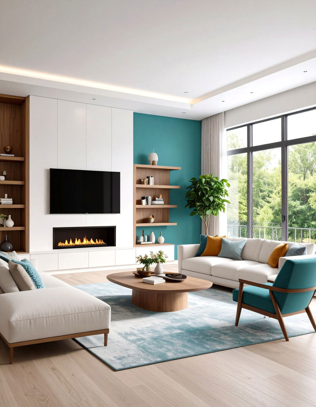 Floor to Ceiling Media Wall Fireplace - 24 Floor to Ceiling Fireplace Ideas