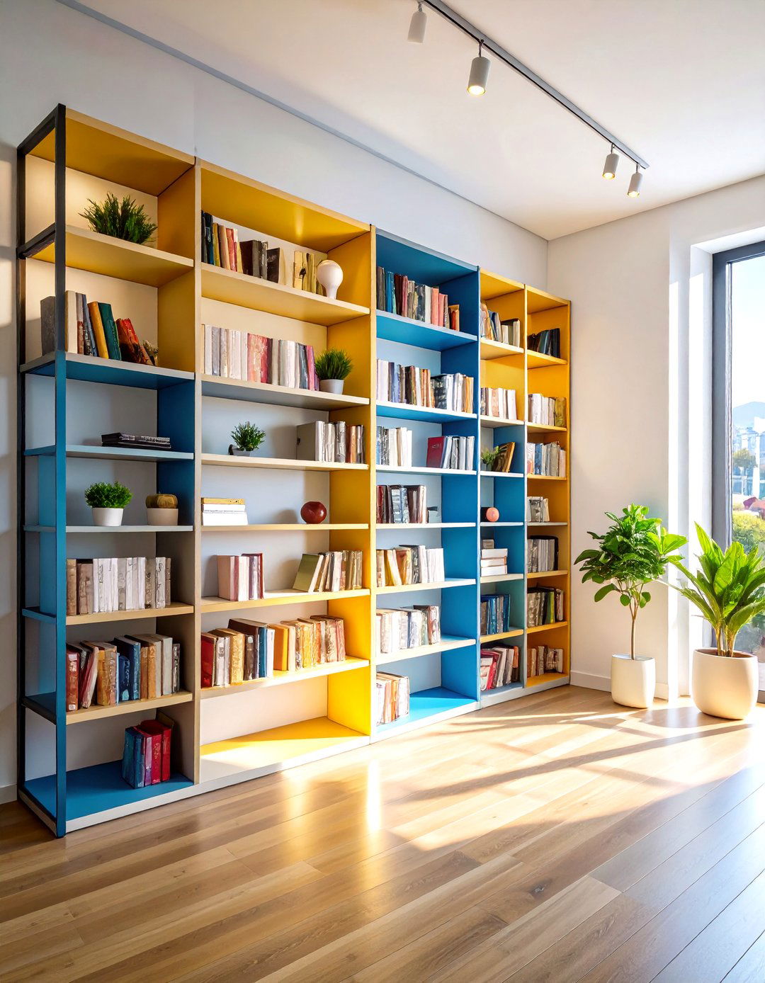 Floor to Ceiling Steel Bookshelf Systems - 24 Metro Style Interior Design Ideas