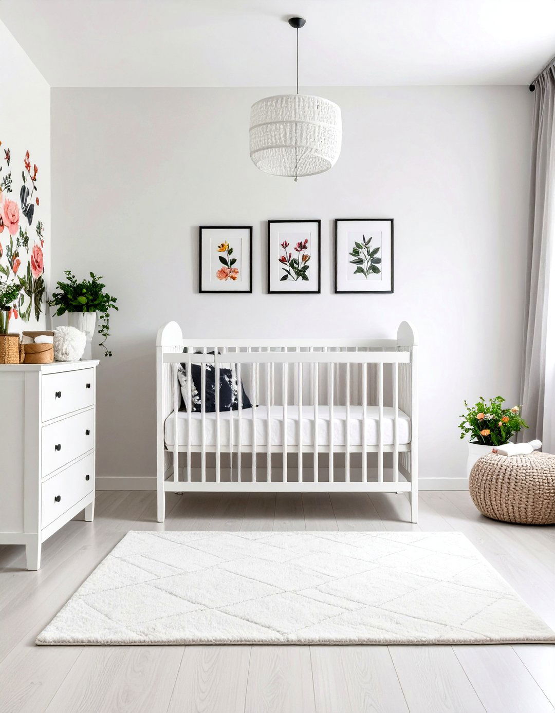 Floral Elegance Black White Nursery - 24 Black and White Nursery Ideas