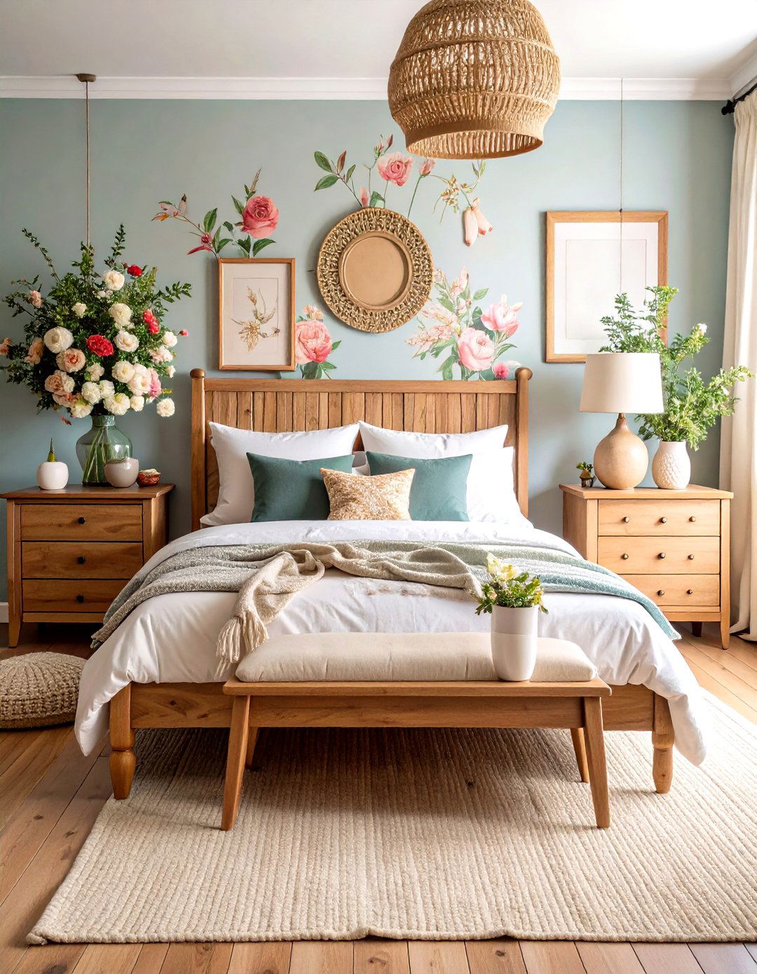 Floral Wallpaper Bedroom Sanctuary - 24 Cottagecore Bedroom Ideas
