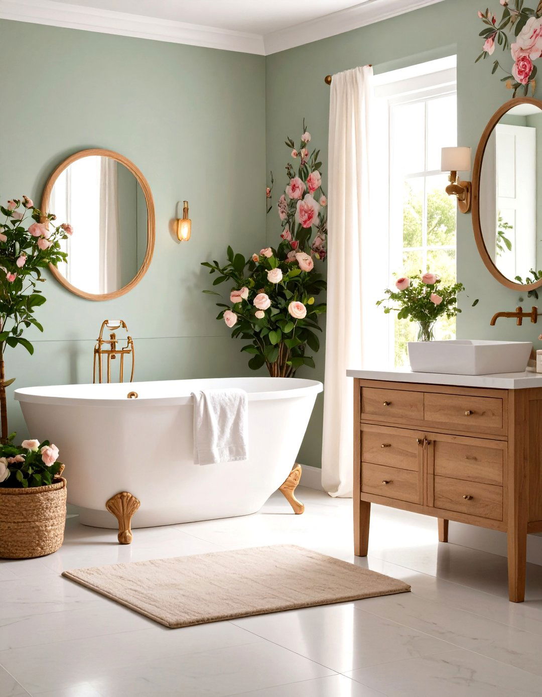 Floral Wallpaper Paradise - 24 Romantic Bathroom Ideas