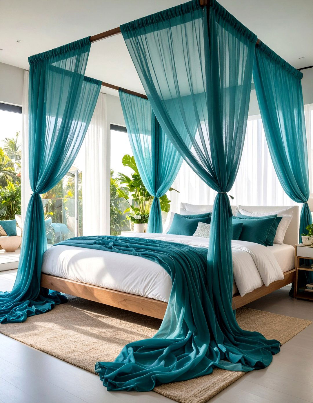 Flowing Sheer Canopy Curtains - 24 Mermaid Bedroom Ideas