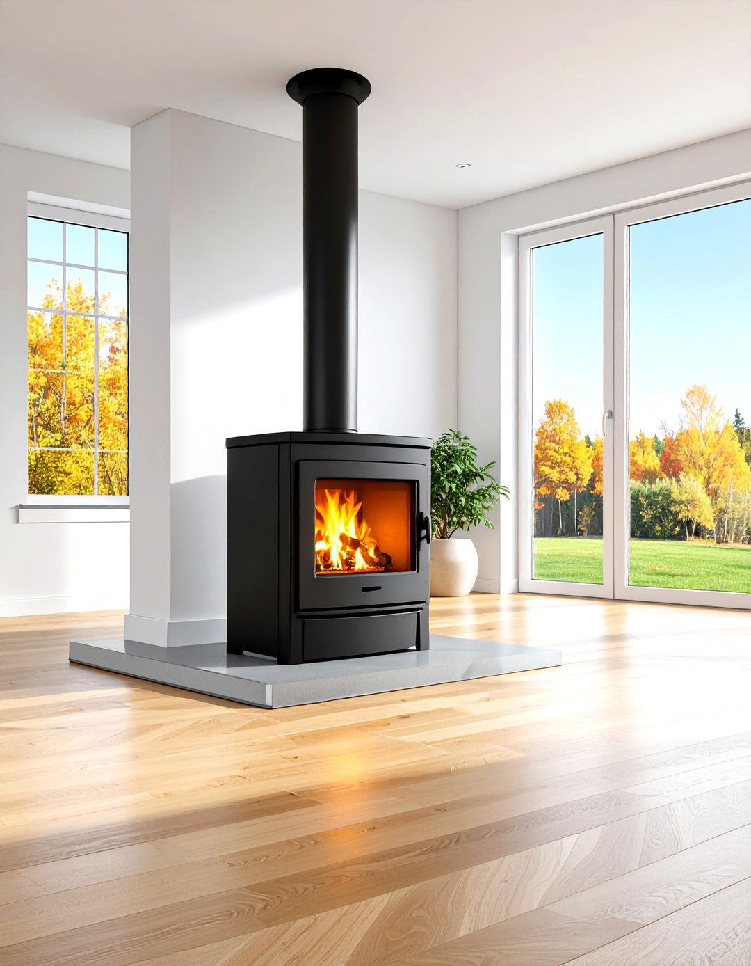 Flush Floor Integration Design - 24 Wood Stove Surround Ideas