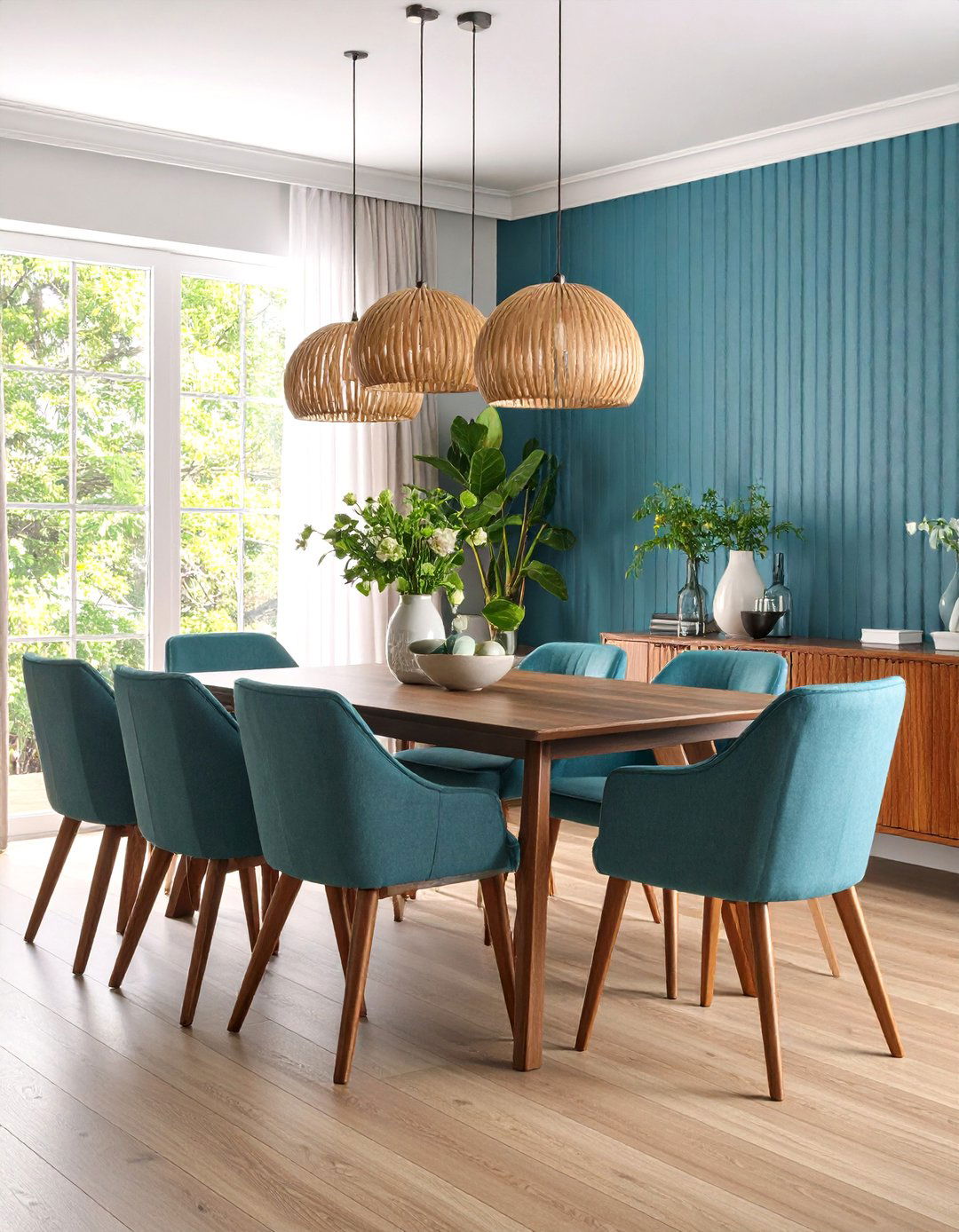 Fluted Detail Dining Room with Textural Interest - 24 Art Deco Dining Room Ideas