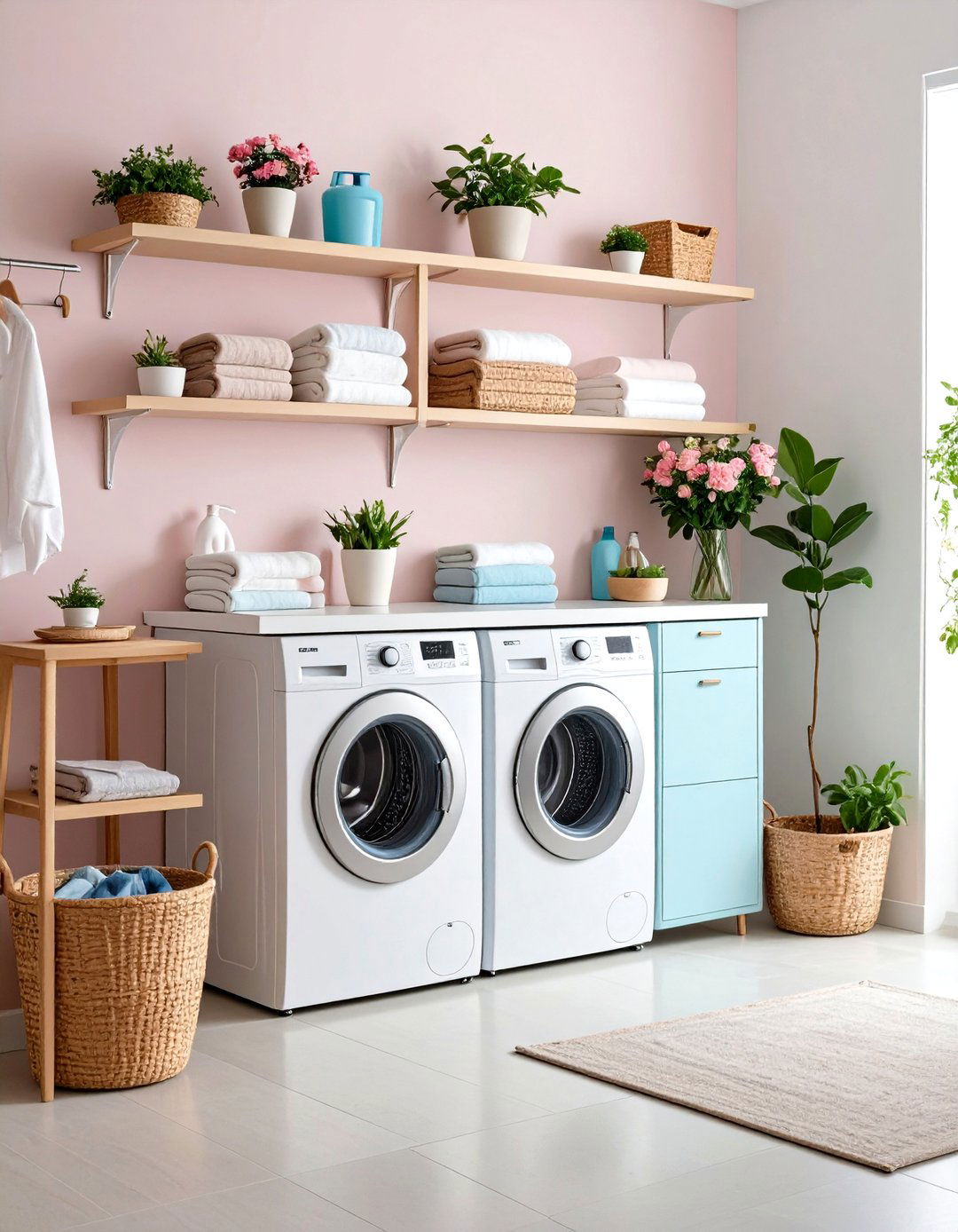 Fold Down Space Saving Shelving - 24 Laundry Room Shelf Ideas