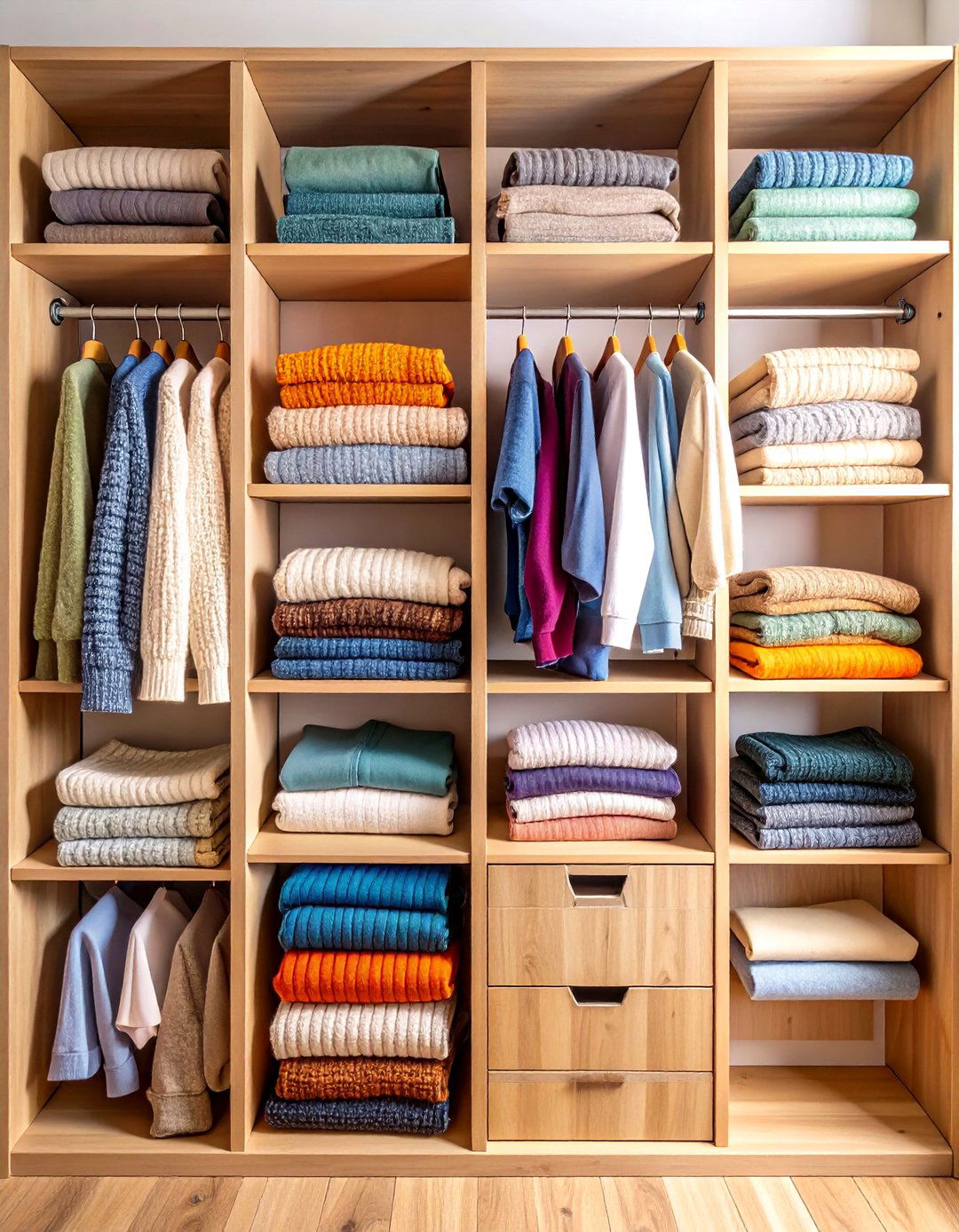 Fold and Stack Shelf System with Dividers - 24 sweater storage ideas