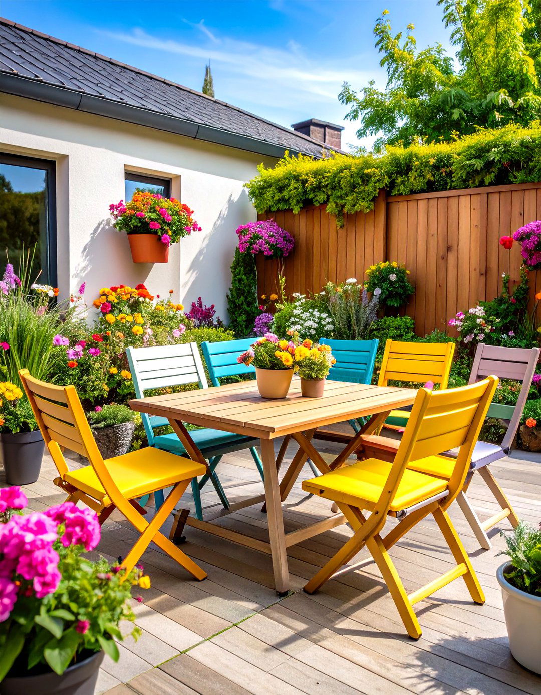 Folding Furniture Flexibility - 24 Townhouse Backyard Ideas
