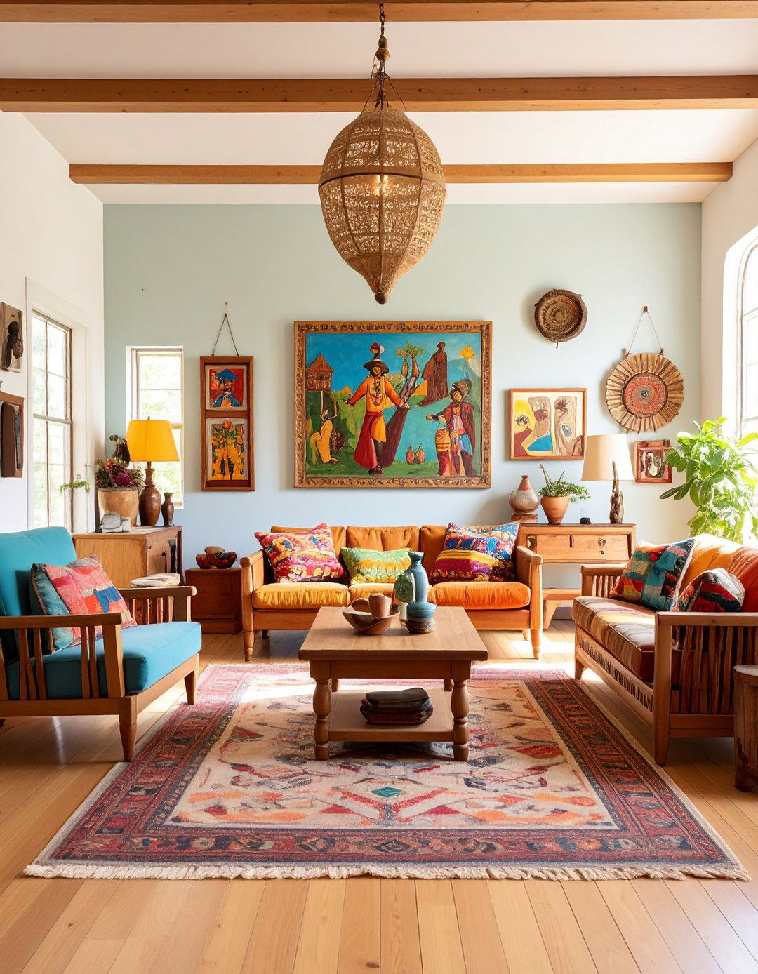 Folk Art Gallery Living Space - 24 Primitive Living Room Ideas