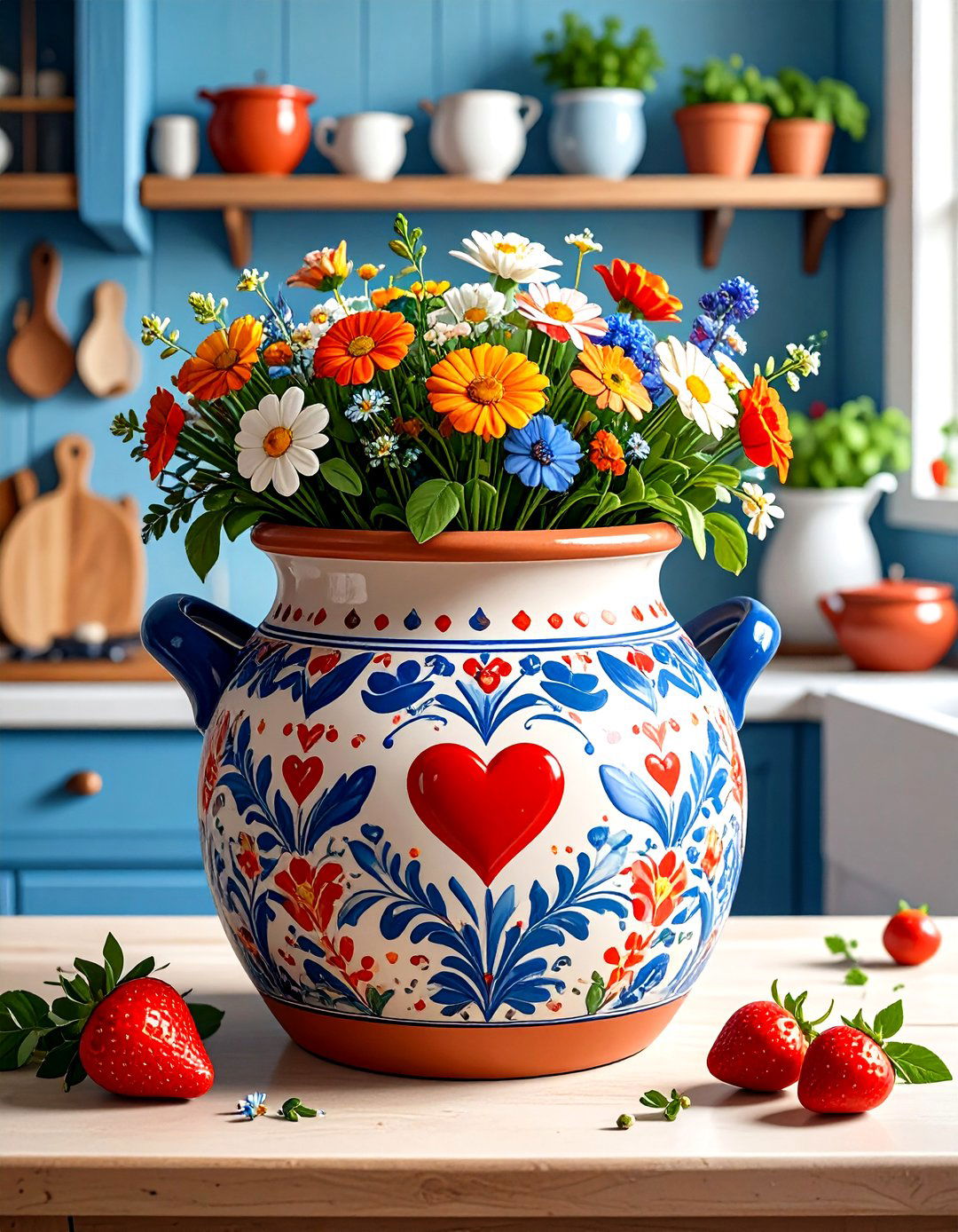 Folk Art Pattern Terracotta Pots - 24 Painted Pot Ideas