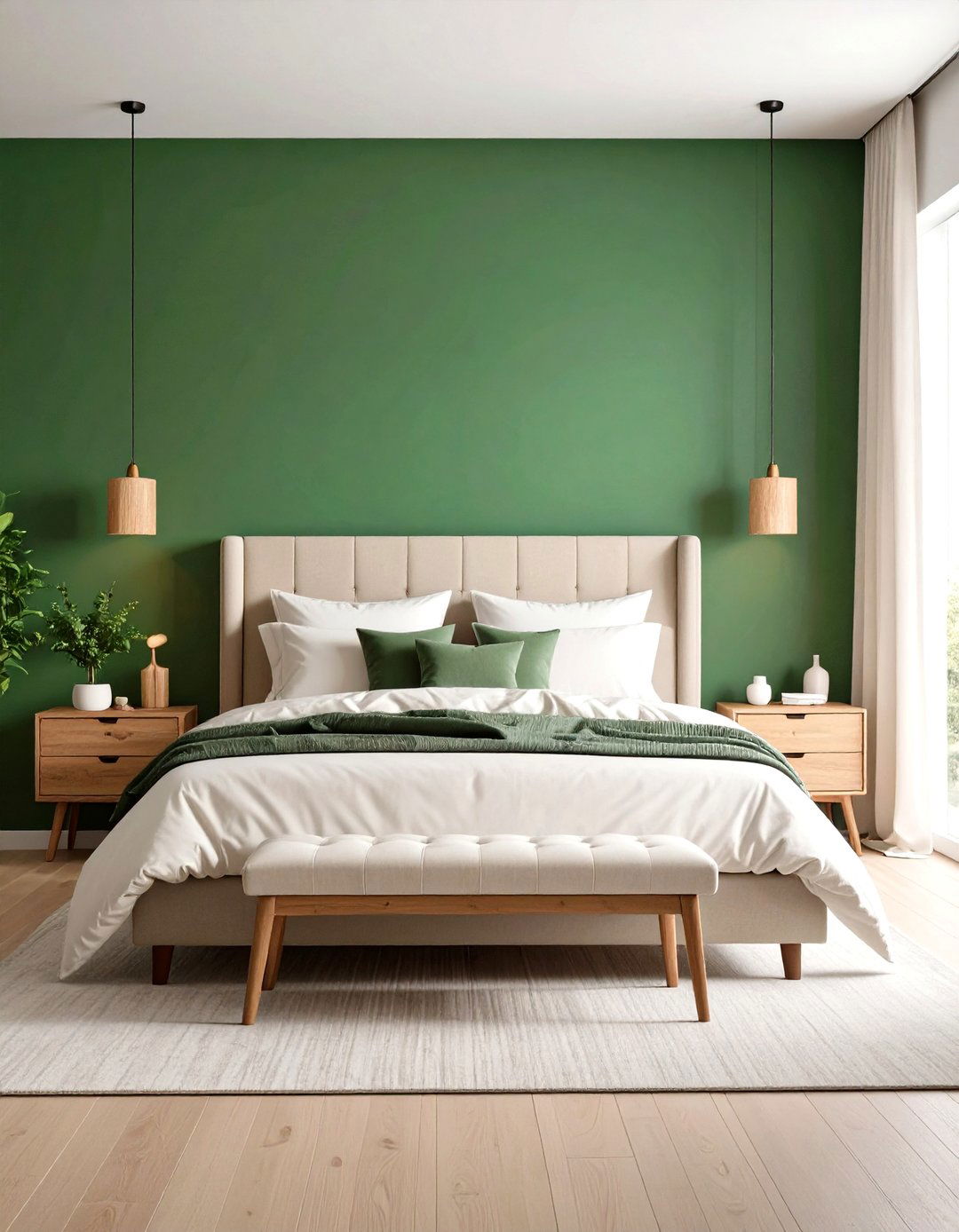 Forest Green Accent Wall Bedroom - 24 Forest Green Bedroom Ideas