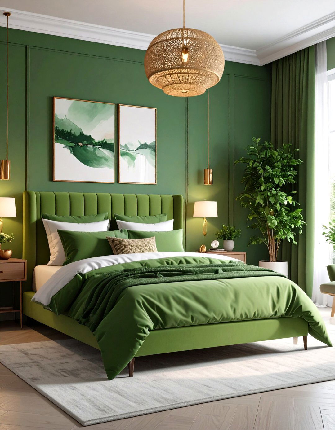 Forest Green Artistic Expression Bedroom - 24 Forest Green Bedroom Ideas