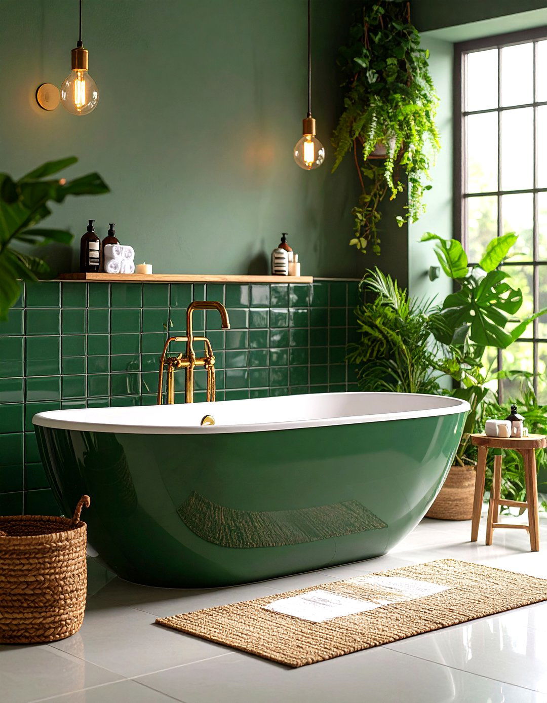 Forest Green Bathtub Surround Tiles - 24 Forest Green Bathroom Ideas