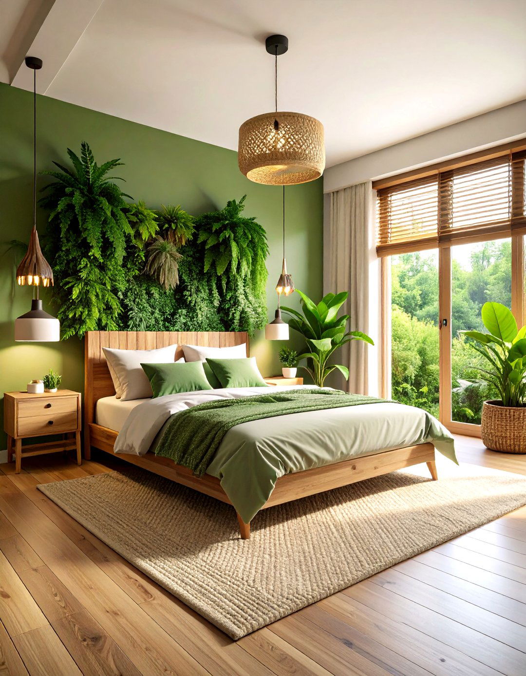 Forest Green Botanical Theme - 24 Dark Bedroom Ideas
