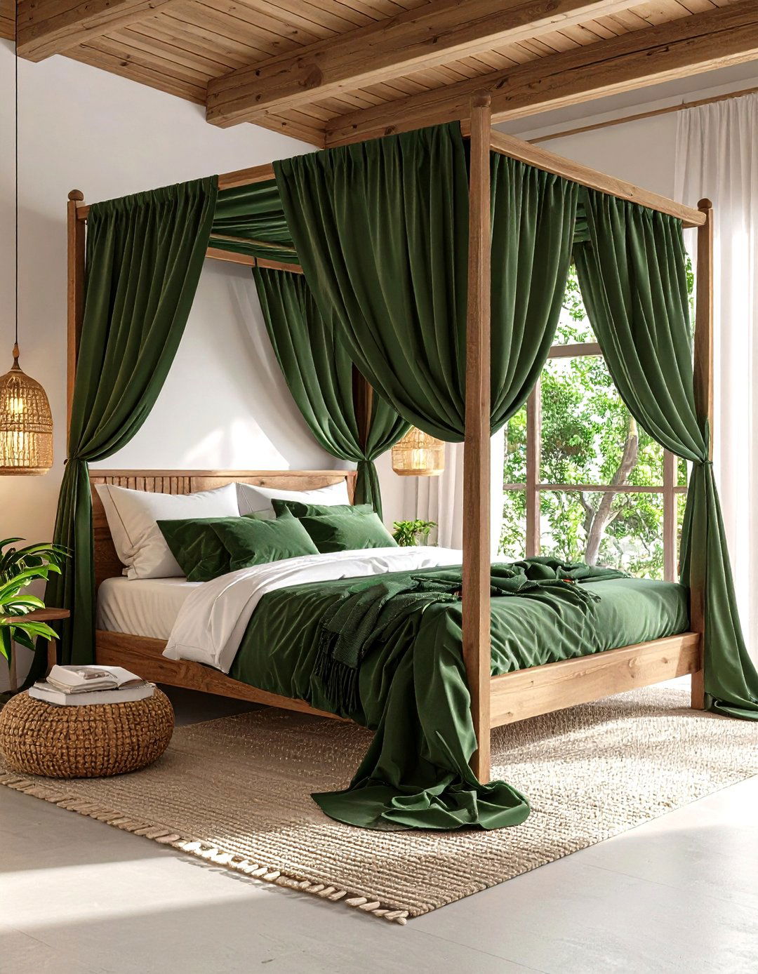 Forest Green Canopy Bed Bedroom - 24 Forest Green Bedroom Ideas