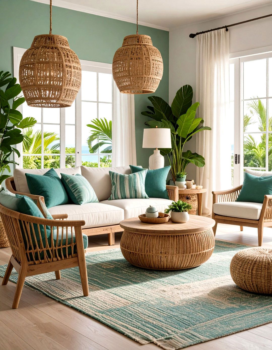 Forest Green Coastal Retreat Style - 24 Forest Green Living Room Ideas