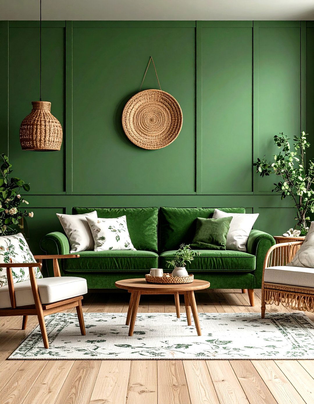 Forest Green Cottage Style Charm - 24 Dark Green Living Room Ideas