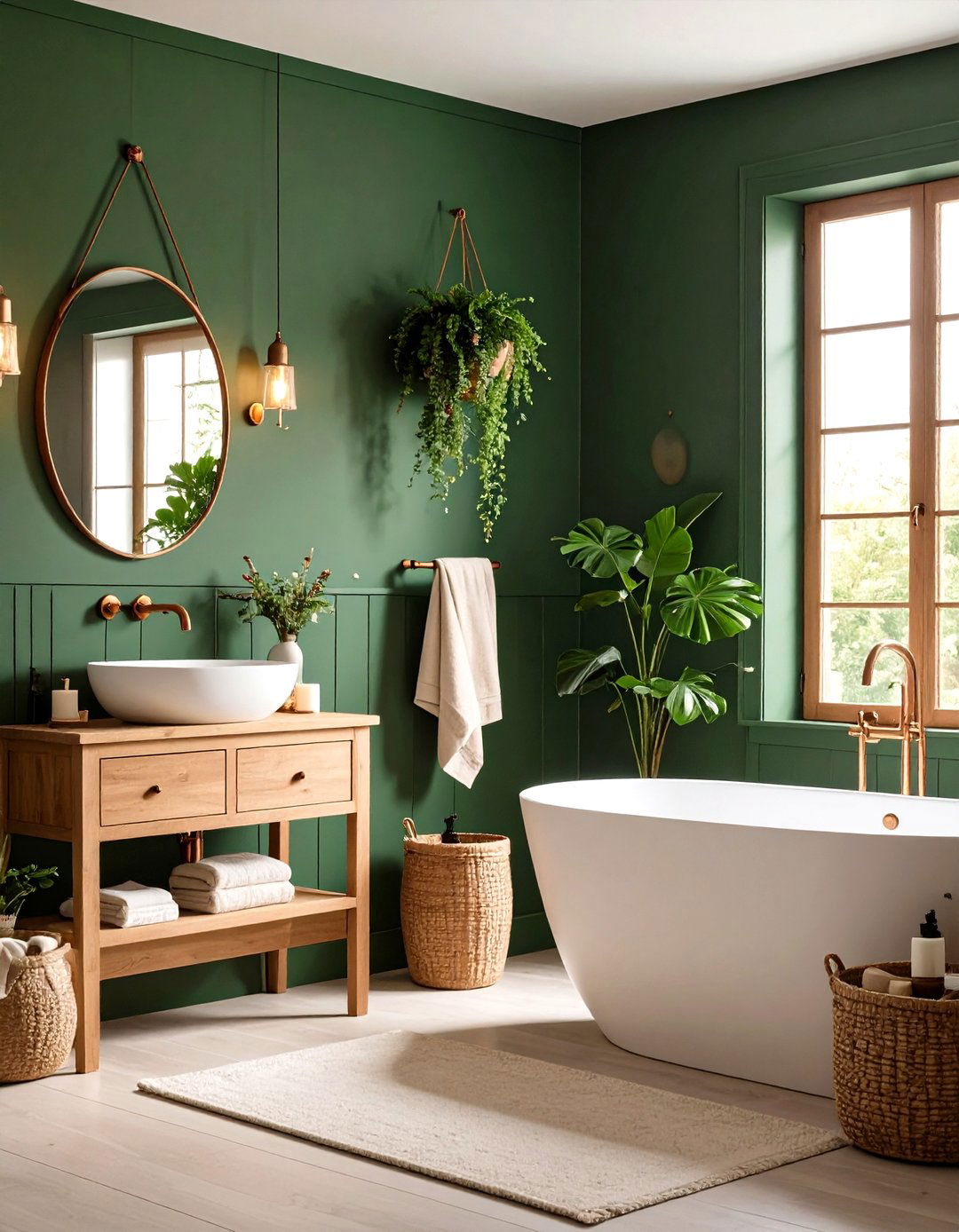 Forest Green Country Cottage - 24 Colorful Bathroom Ideas