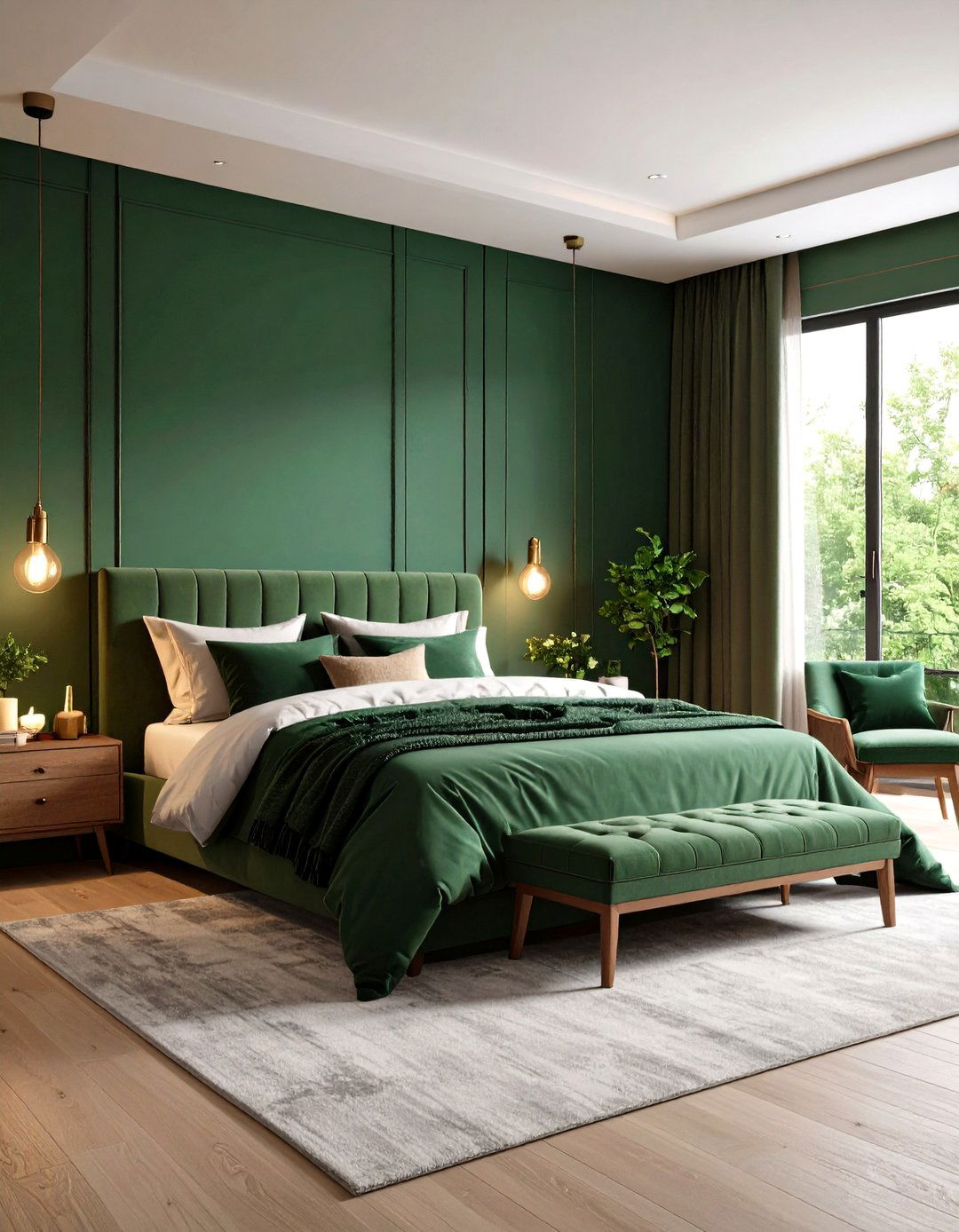 Forest Green Cozy Cocoon Style - 24 Green Boho Bedroom Ideas