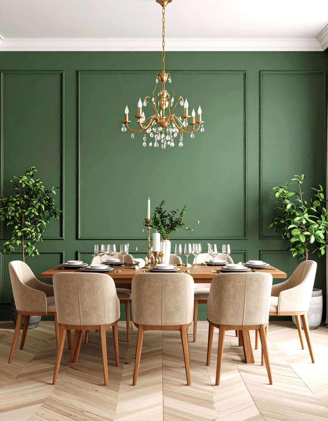 Forest Green Dining Room Drama - 24 Accent Wall Colors