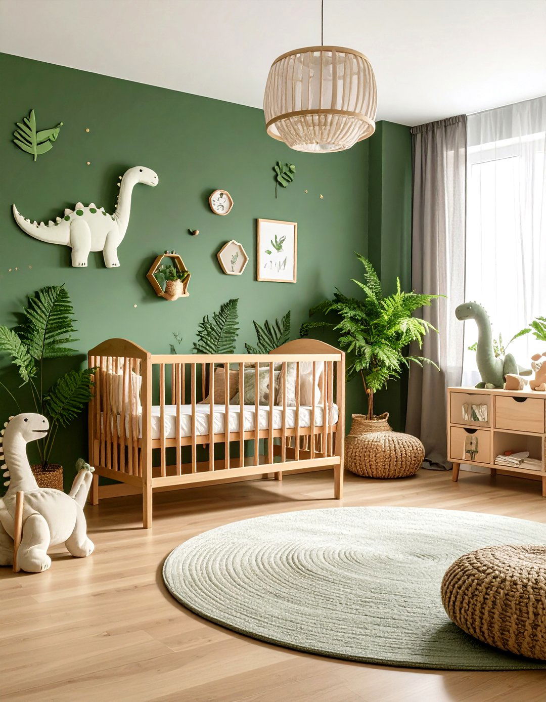 Forest Green Dinosaur Nursery - 24 Green Nursery Ideas