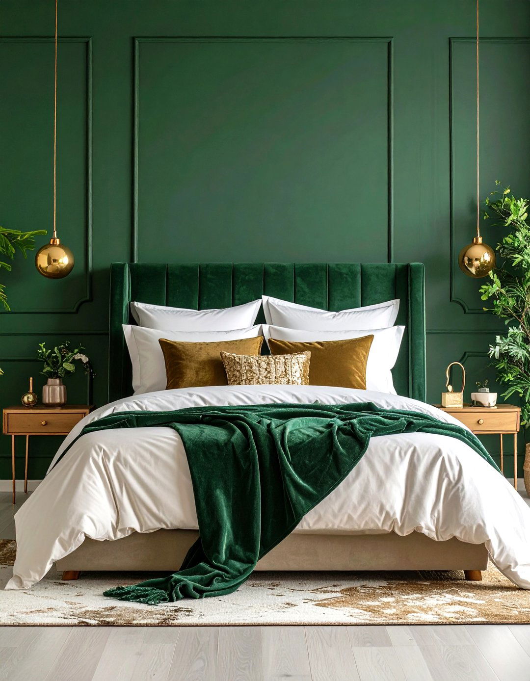 Forest Green Feature Bedroom - 24 Light Green Bedroom Ideas