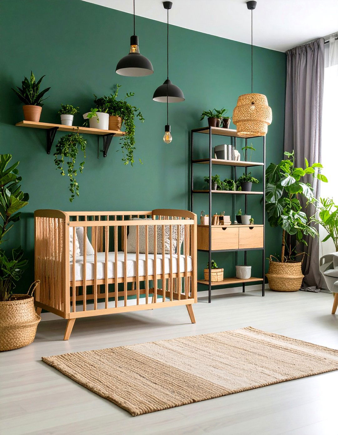 Forest Green Industrial Modern Style - 24 Dark Green Nursery Ideas