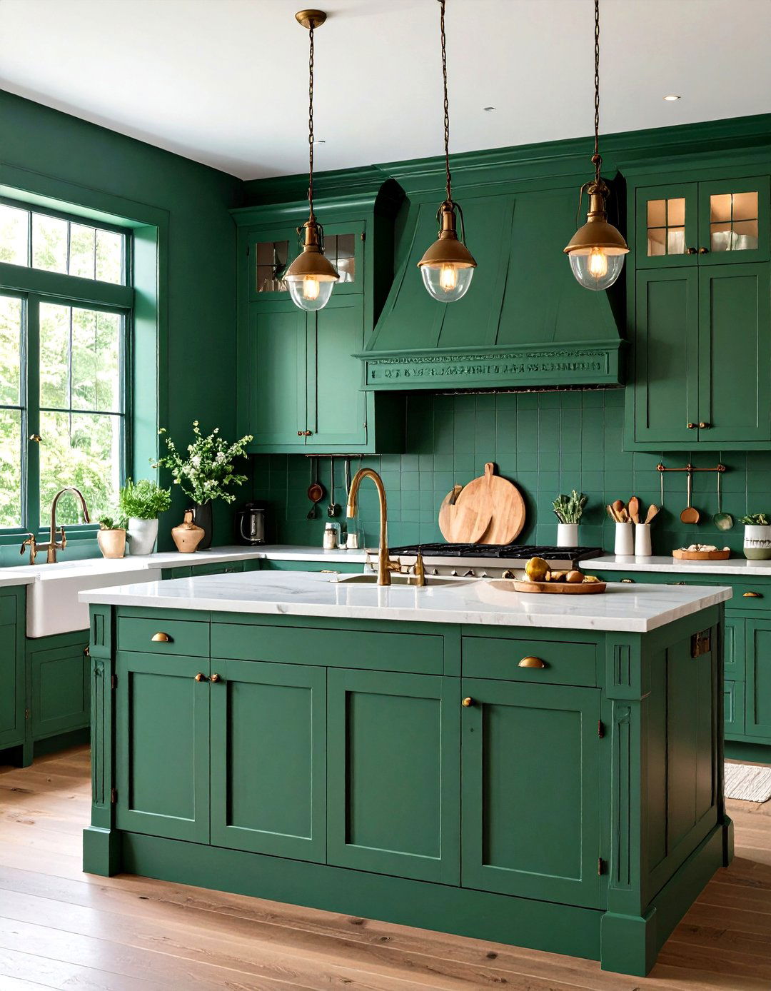 Forest Green Kitchen with Vintage Inspired Details - 24 Forest Green Kitchen Ideas