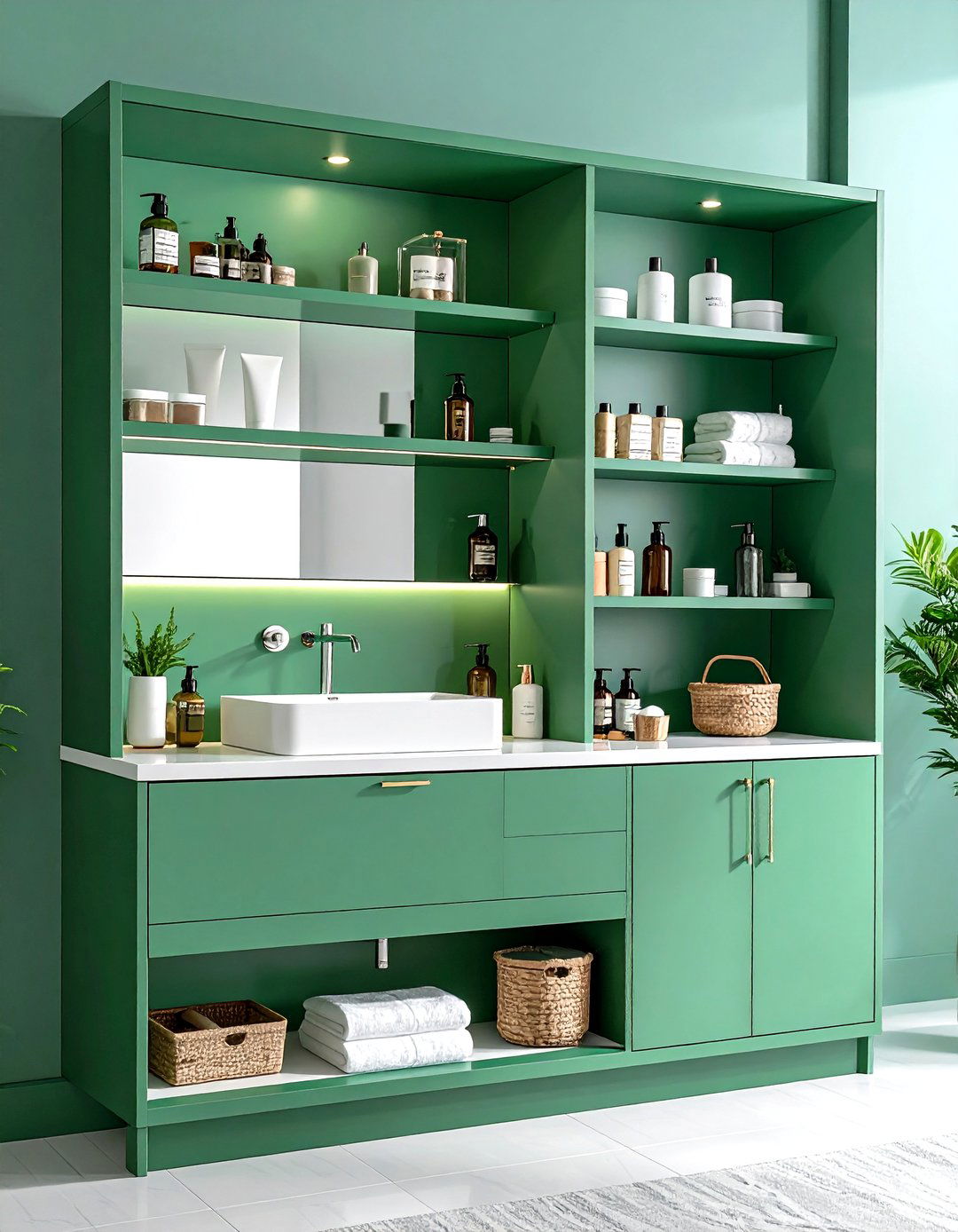 Forest Green Medicine Cabinet Interior - 24 Forest Green Bathroom Ideas