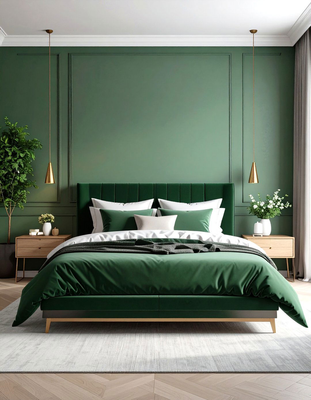 Forest Green Minimalist Luxury Bedroom - 24 Forest Green Bedroom Ideas