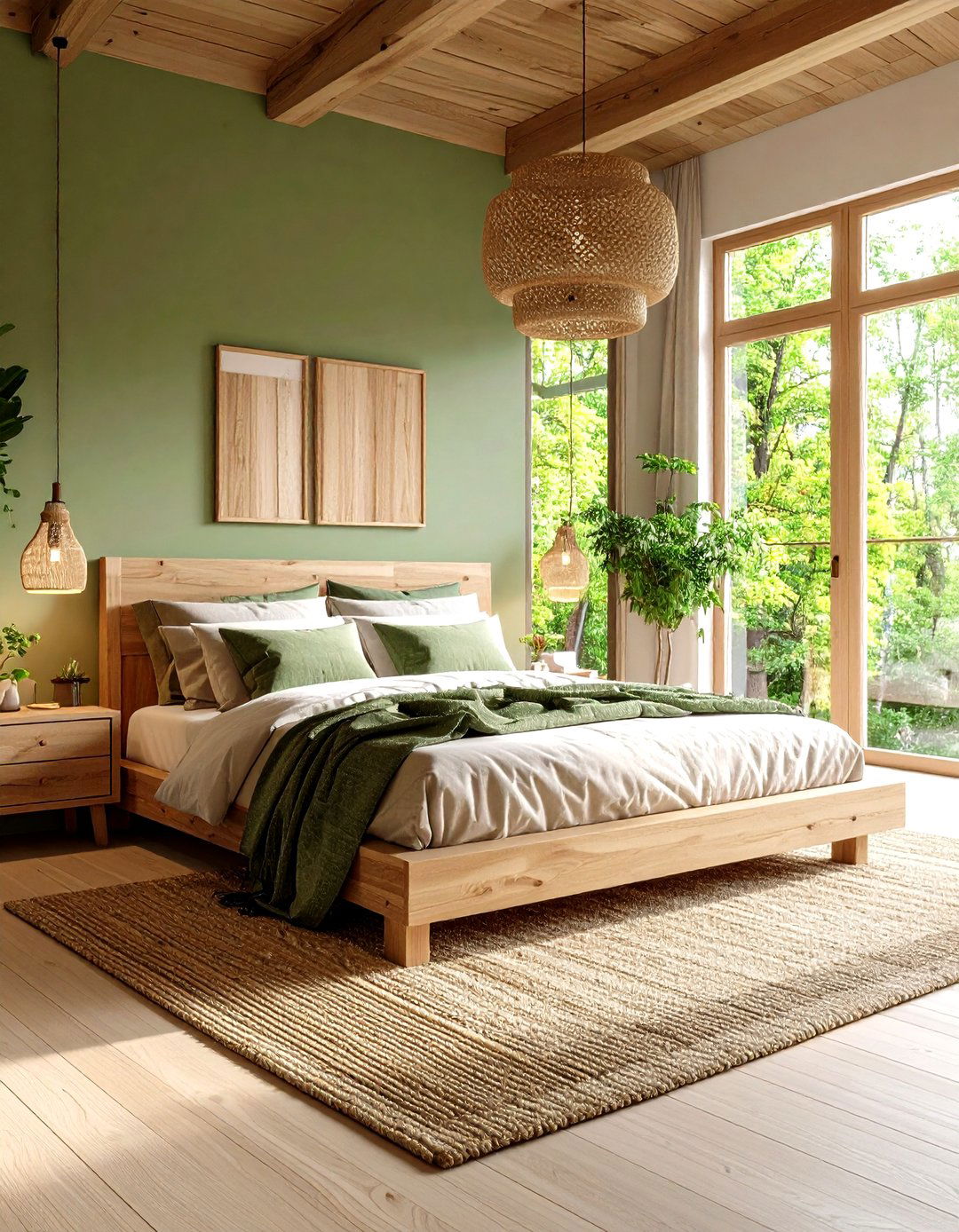 Forest Green Natural Materials Bedroom - 24 Forest Green Bedroom Ideas