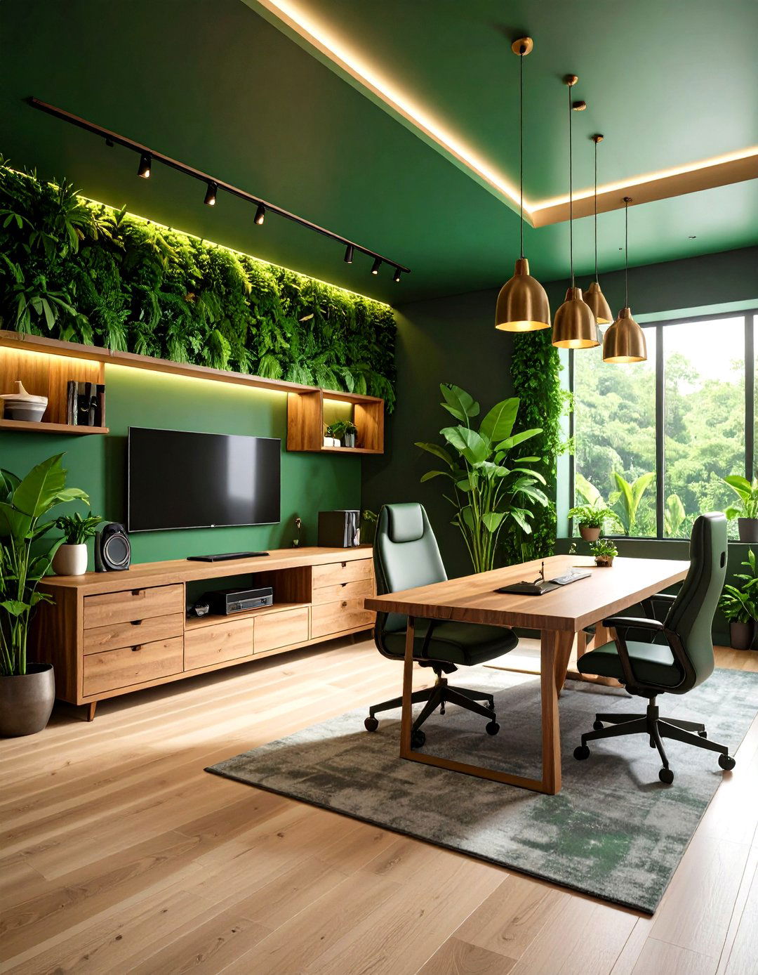 Forest Green Nature Retreat - 24 Game Room Paint Ideas