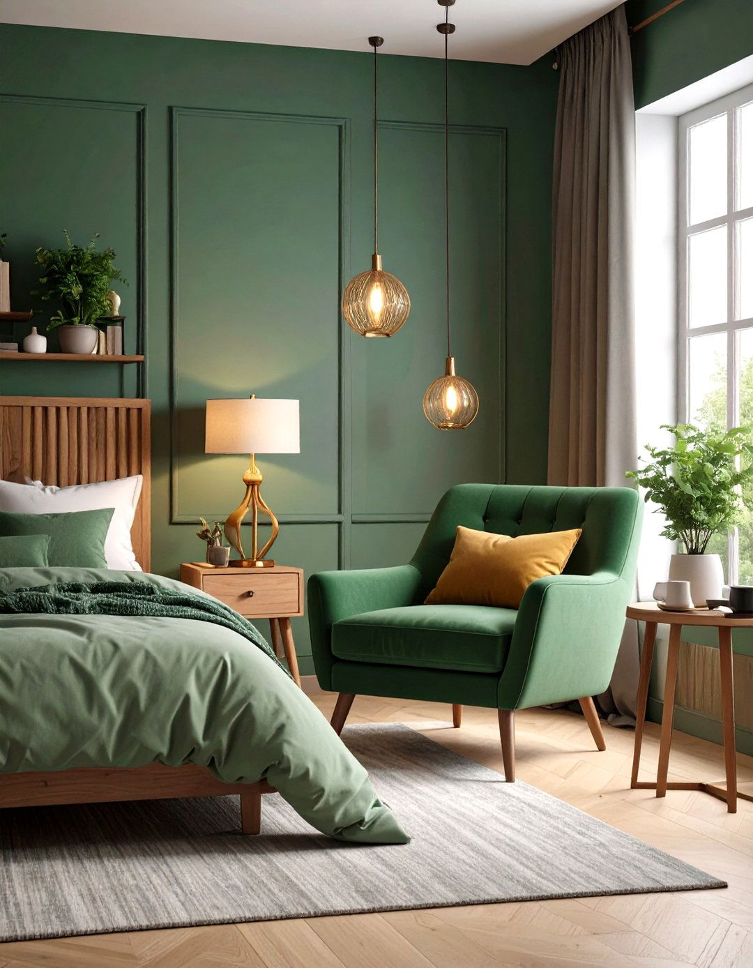 Forest Green Reading Nook Bedroom - 24 Forest Green Bedroom Ideas
