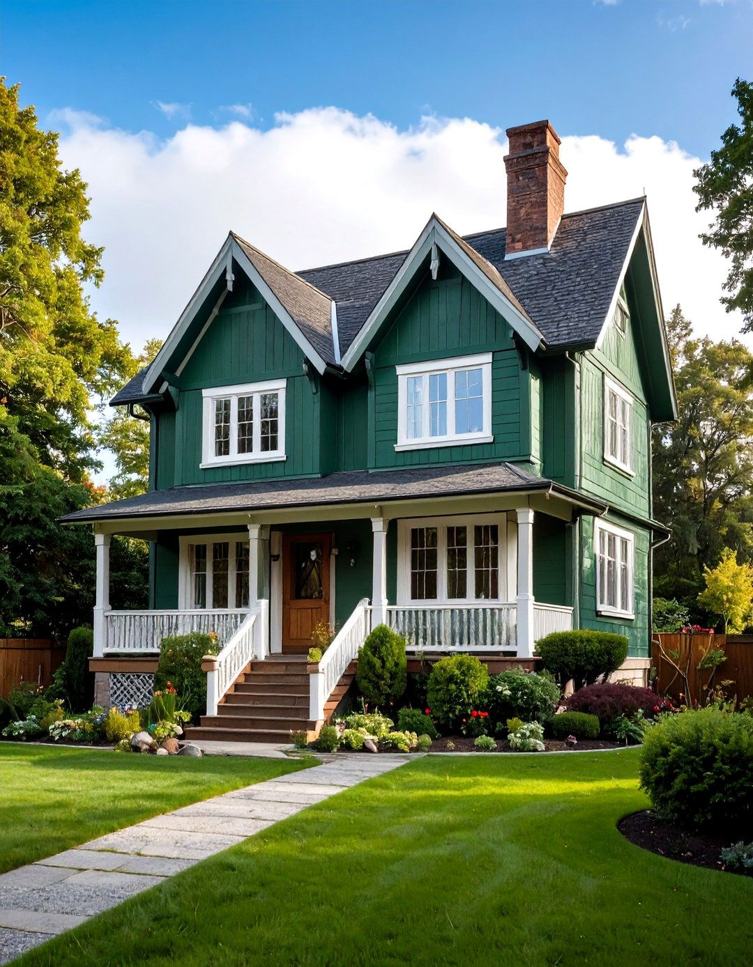 Forest Green Tudor Style - 24 Dark Green Exterior Ideas