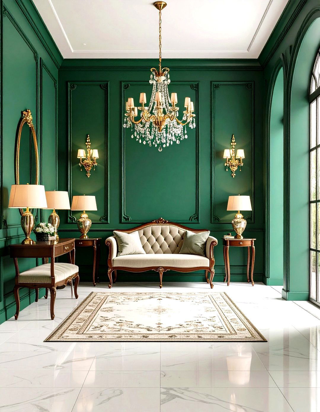 Forest Green Victorian Entryway Extension - 24 Victorian Dark Green Living Room Ideas