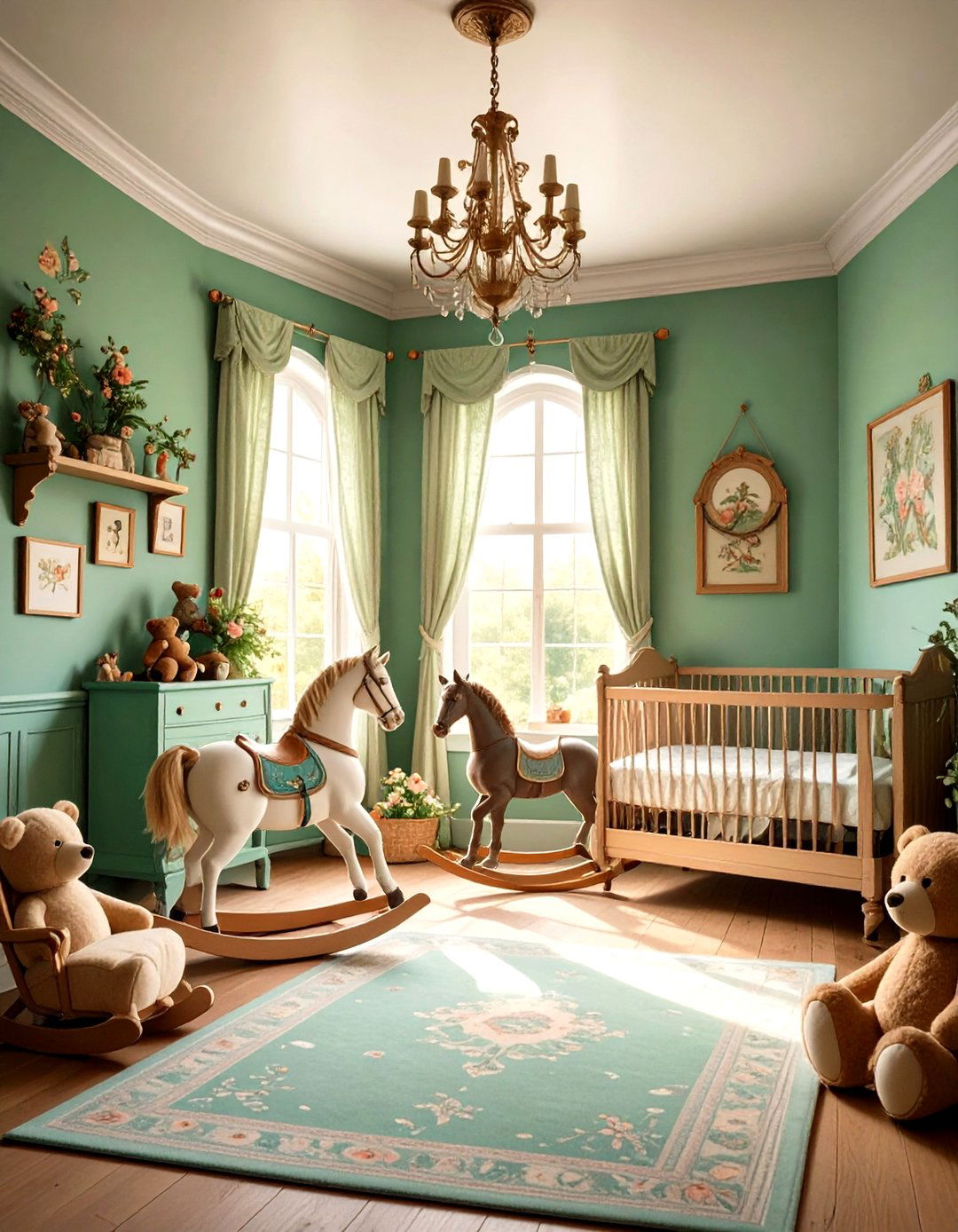 Forest Green Vintage Storybook Theme - 24 Dark Green Nursery Ideas