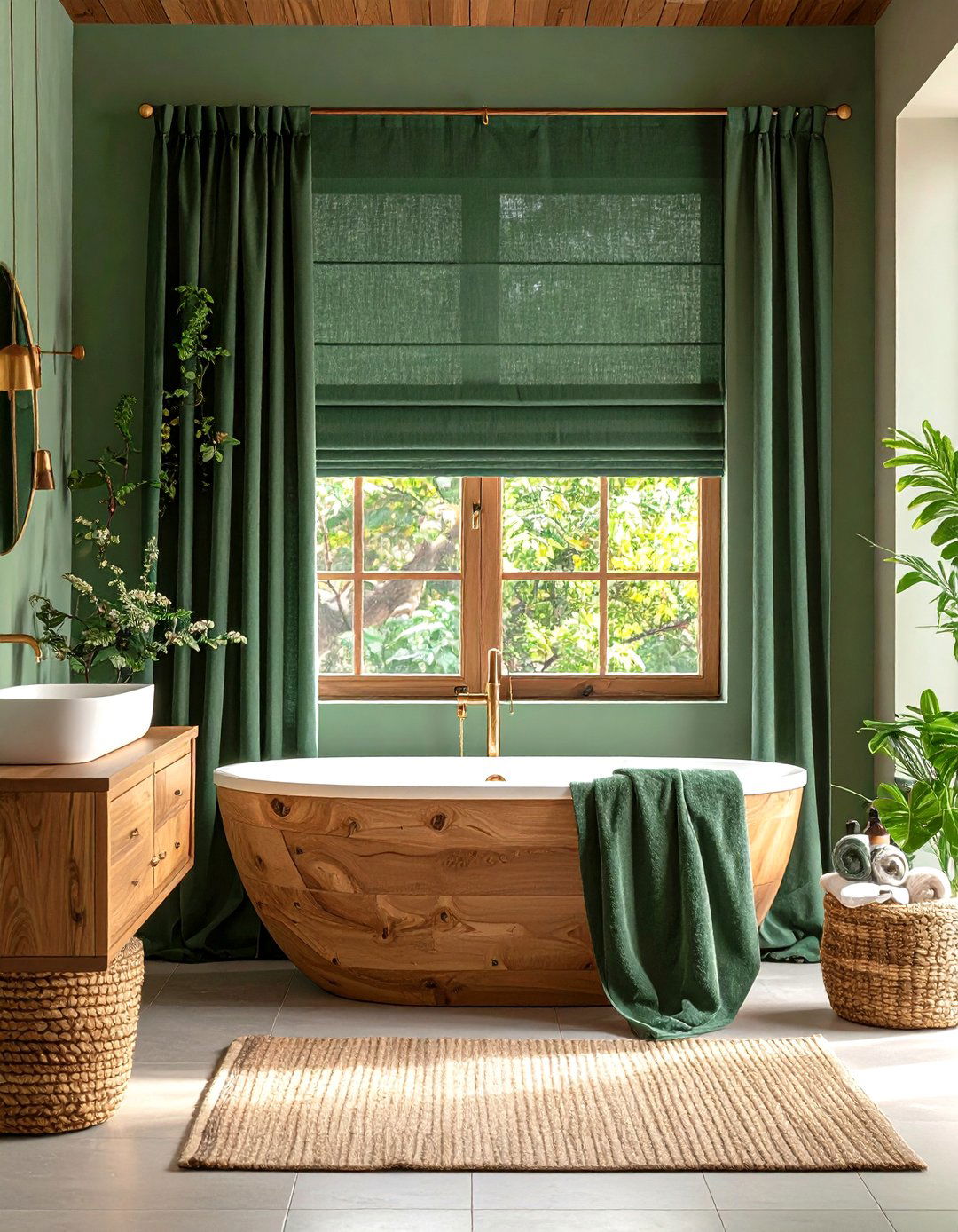 Forest Green Window Treatments - 24 Forest Green Bathroom Ideas