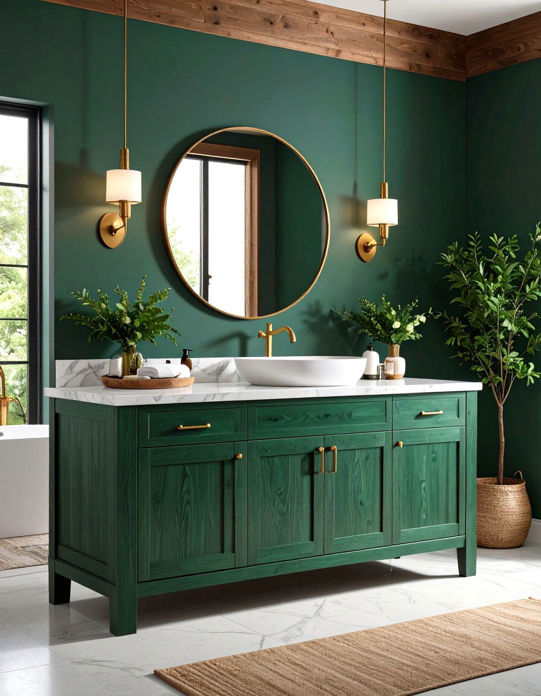 Forest Green Wood Vanity Stain - 24 Forest Green Bathroom Ideas