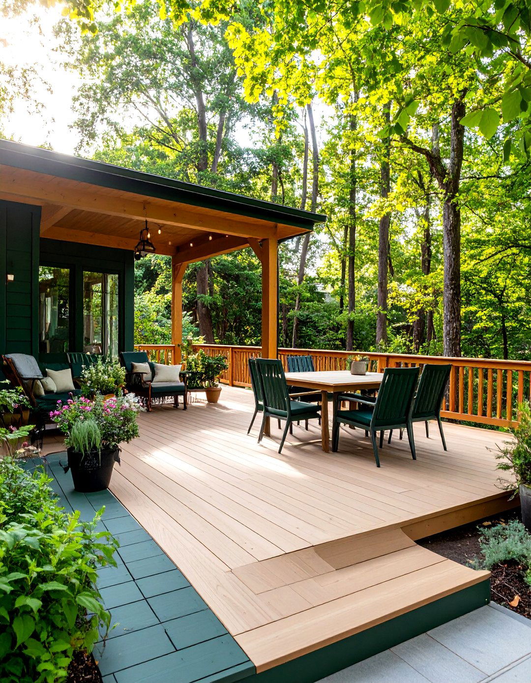 Forest Green and Tan Woodland Connection - 24 Two Tone Deck Color Schemes