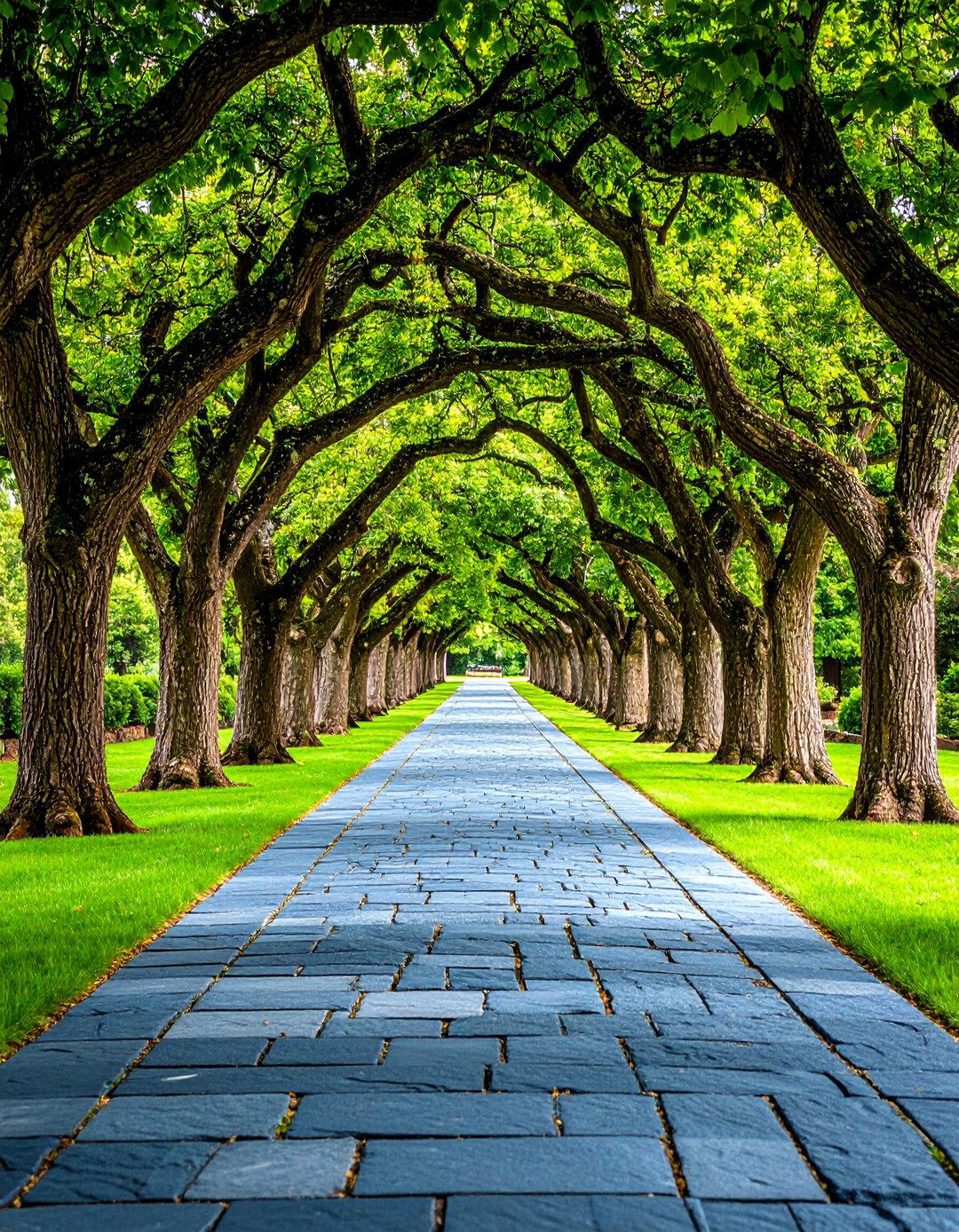 Formal Bluestone Allee with Tree Canopy - 24 Bluestone Walkway Ideas