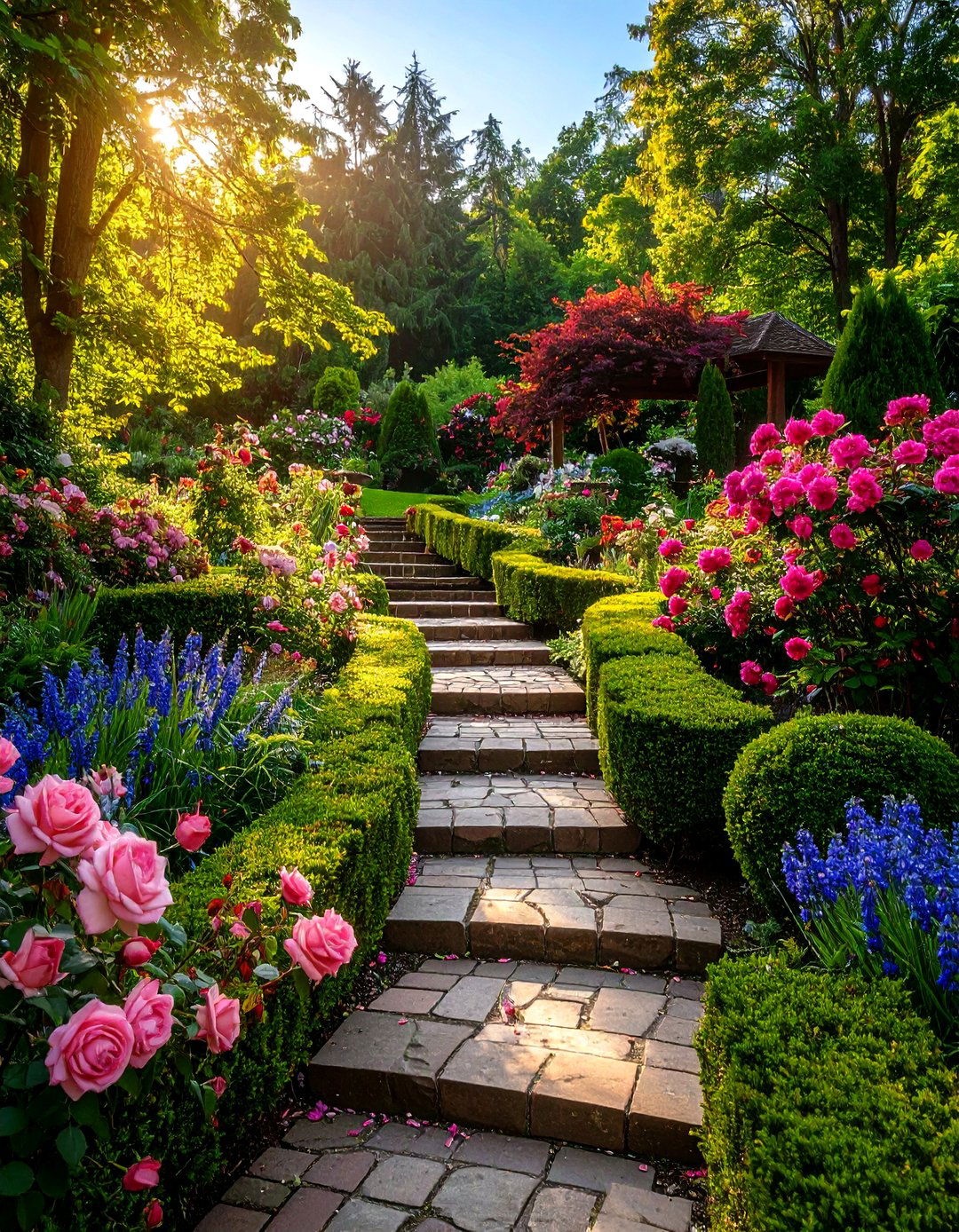 Formal English Garden Terraces - 24 Hillside Terraced Garden Ideas