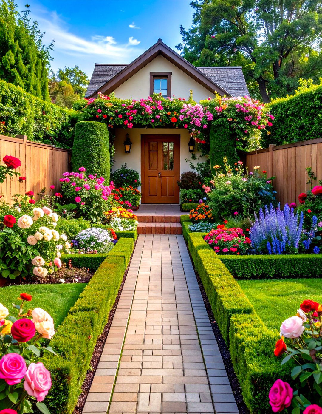 Formal Symmetrical Flower Bed Designs - 24 Front Yard Flower Bed Ideas