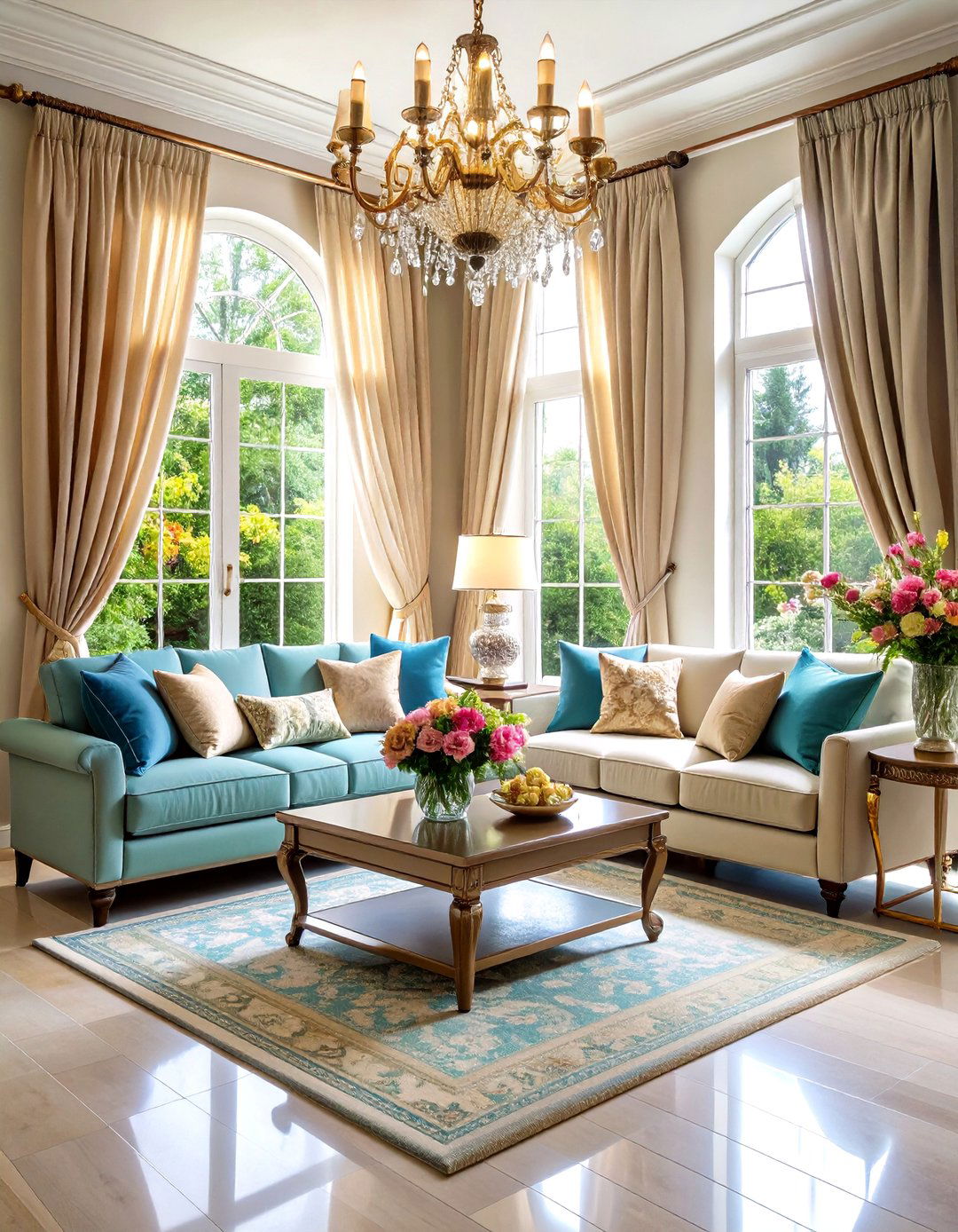 Formal Window Treatment Elegance - 24 Formal Living Room Ideas