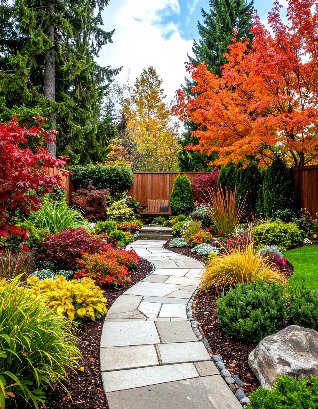 Four Season L Shaped Display Garden - 24 L Shaped Backyard Ideas